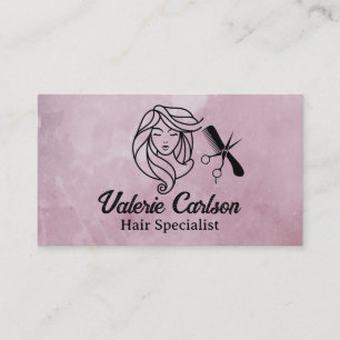 Women with Lovely Hair Salon Tools Business Card