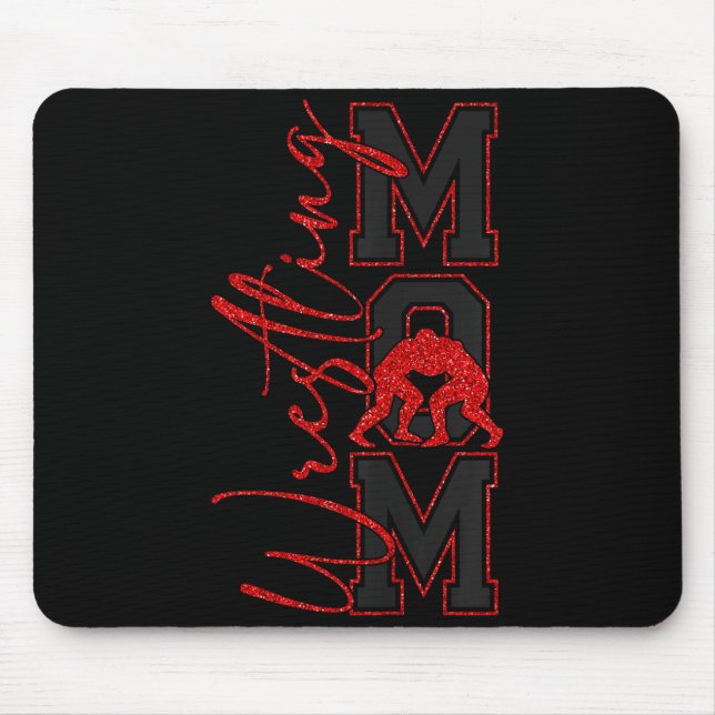Women Wrestling Mom Funny Wrestle Wrestler Mothers Mouse Mat (Front)