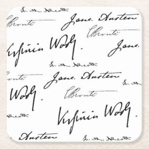 Women Writers Square Paper Coaster