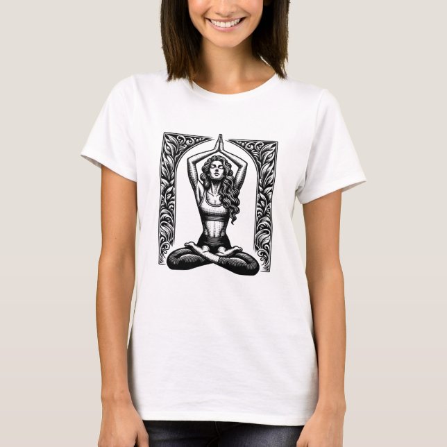 Women Yoga Pose Design for Yoga Lovers Mindfulness T-Shirt (Front)