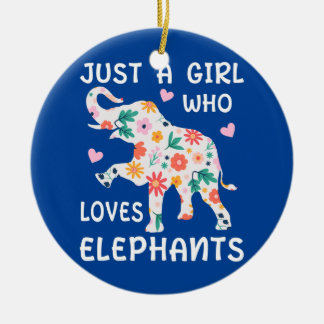 Women Zookeeper Elephants for Women  Ceramic Tree Decoration