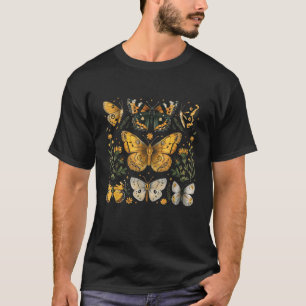 WomenGalaxy Vintage Moth Goblincore Aesthetic Dark T-Shirt