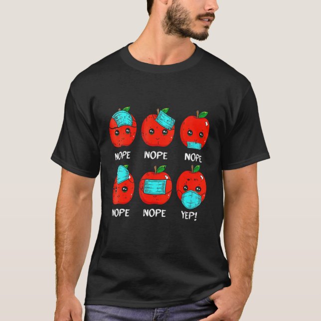 Womens 100 Days Of School Apple Face Mask Teacher  T-Shirt (Front)