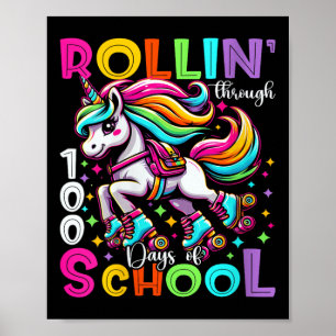 Womens 100 Days Of School Girls Teacher 100th Day Poster
