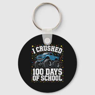 Womens 100 Days Of School Monster Truck Boy Girl K Key Ring