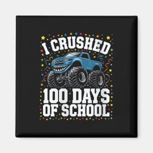 Womens 100 Days Of School Monster Truck Boy Girl K Magnet