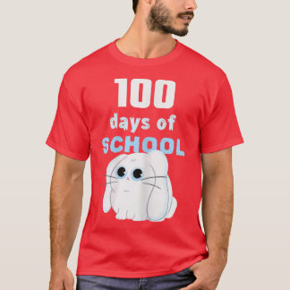 Womens 100 Days of School Teacher Cute Bunny Cu T-Shirt