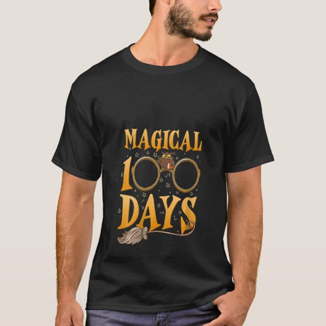 Womens 100 Magical Days Wizard 100th Days Of Schoo T-Shirt (Front)