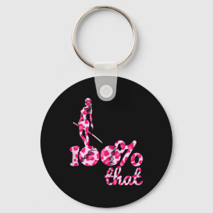 Womens 100% That Leopard Pink Sickle Cell Warrior' Key Ring