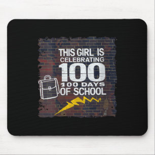 Womens 100th Day Funny Outfit For Girls 100 Days O Mouse Mat