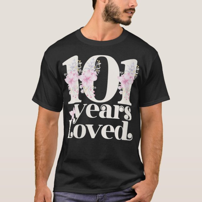 Womens 101 Years Loved  Grandma 101st Birthday Par T-Shirt (Front)