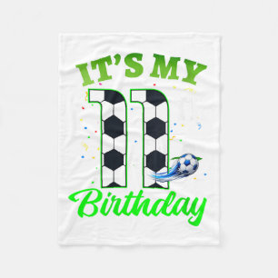 Womens 11th Birthday Football Boy Girl Kids Soccer Fleece Blanket