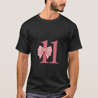 Womens 11th Birthday Girl Pink Coquette Bow 11 Yea T-Shirt