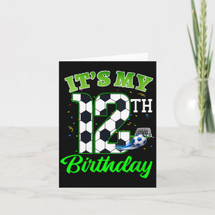 Womens 12th Birthday Football Boy Girl Kids Soccer Card