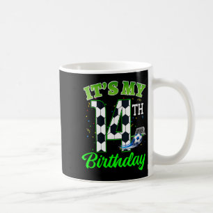 Womens 14th Birthday Football Boy Girl Kids Soccer Coffee Mug