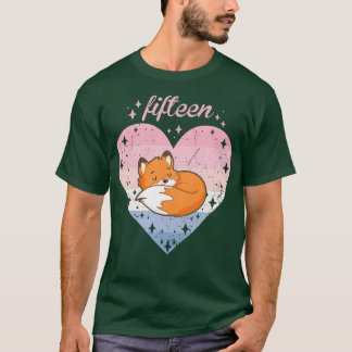 Womens 15 Year Old Cute Fox Birthday Girl 15th B-d T-Shirt