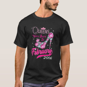 Womens 16th Birthday Queens Are Born In February 2 T-Shirt