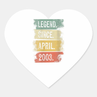 Womens 17 Year Old Gifts Legend Since April 2003 Heart Sticker