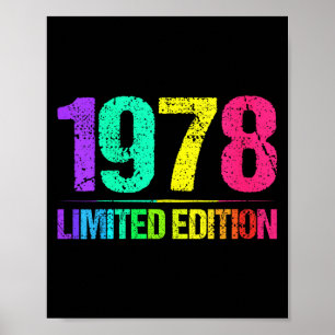 Womens 1978 Limited Edition Vintage 78s Retro Vint Poster