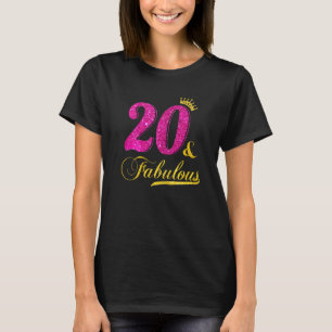 Womens 20 And Fabulous Diamond Crown Happy 20th Bi T-Shirt