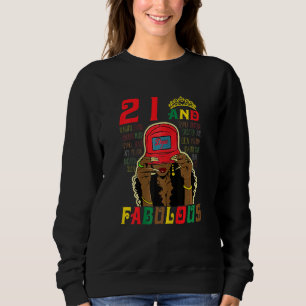 Womens 21 And Fabulous Black Girl 21st Birthday Af Sweatshirt