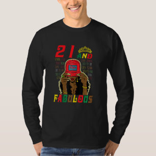 Womens 21 And Fabulous Black Girl 21st Birthday Af T-Shirt