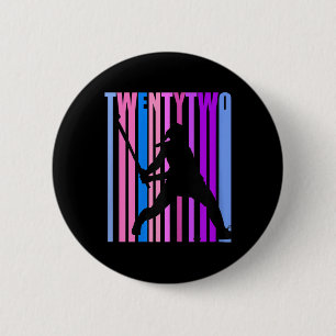 Womens 22nd Birthday Field Hockey Player Sports Gi 6 Cm Round Badge