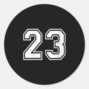 Womens 23 Number Twenty-three Team Sports Graphic Classic Round Sticker