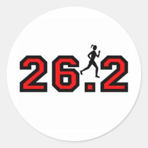 women's 26.2 marathon classic round sticker