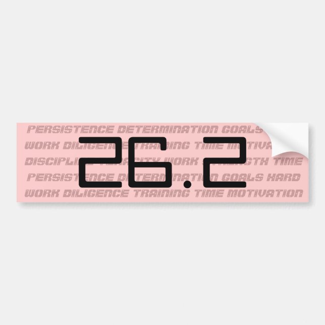 Womens 26.2 or 13.1 marathon bumper sticker (Front)