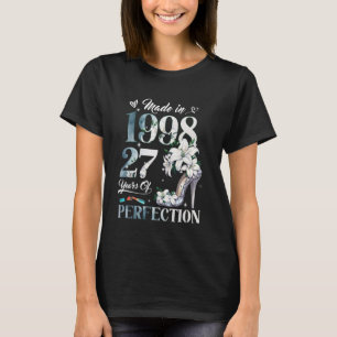 Womens 27th Birthday Floral Made in 1998 Gifts 27 T-Shirt