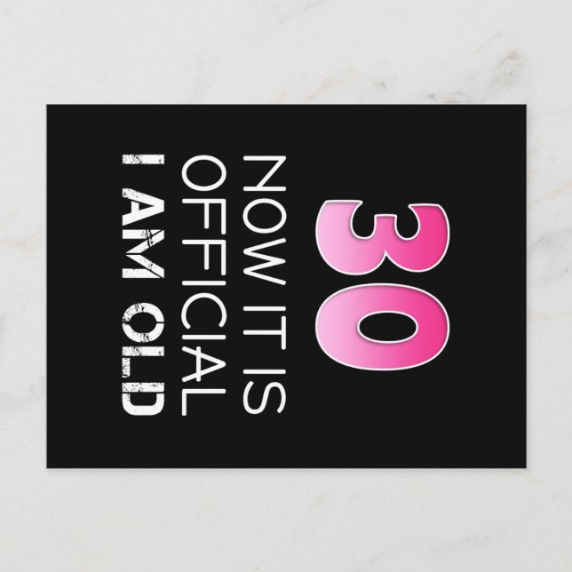 Womens 30th Birthday Shirt Women funny. Now it is Postcard (Front)