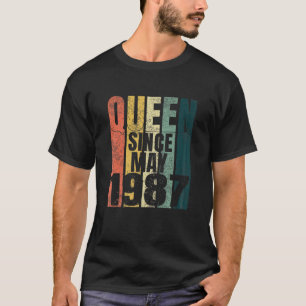 Womens 34Th Birthday Woman Quarantined Queen Since T-Shirt