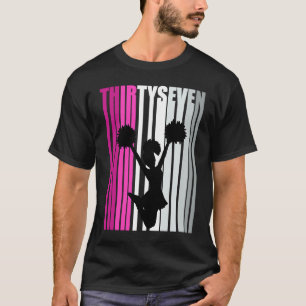 Womens 37th Cheerleading Birthday Cheerleader Quee T-Shirt