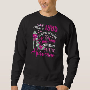 Womens 38 Year Old Made In 1985 Birthday Queen Dia Sweatshirt