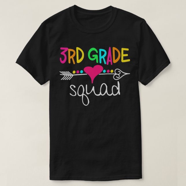 Womens 3rd Grade Squad Third Teacher Student Team  T-Shirt (Design Front)