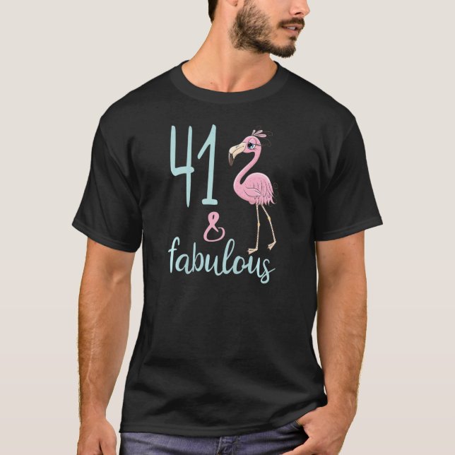 Womens 41st Birthday 41 Year Old Flamingo Bday Par T-Shirt (Front)