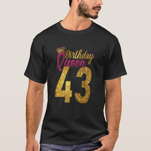 Womens 43 Years Old 1979 43rd Birthday Queen Diamo T-Shirt (Front)