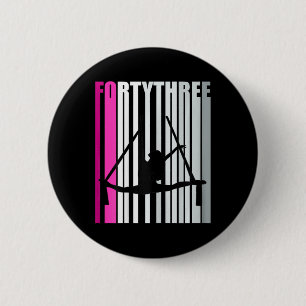 Womens 43rd Air Yoga Birthday Aerialist Loves To S 6 Cm Round Badge