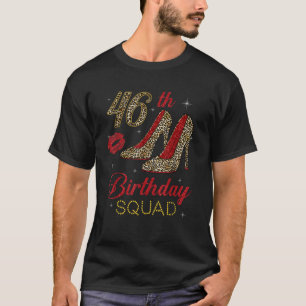 Womens 46th Birthday Squad Stepping Into 46 Leopar T-Shirt