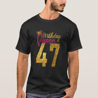 Womens 47 Years Old 1975 47th Birthday Queen Diamo T-Shirt