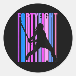 Womens 48th Birthday Field Hockey Player Sports Gi Classic Round Sticker