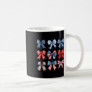 Womens 4th Of July Coquette Bow Ribbon Red White A Coffee Mug