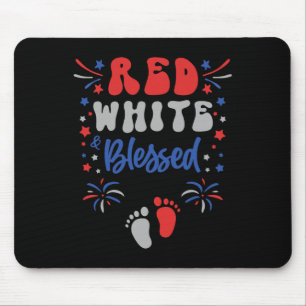 Womens 4th Of July Pregnancy Dress Red White And B Mouse Mat