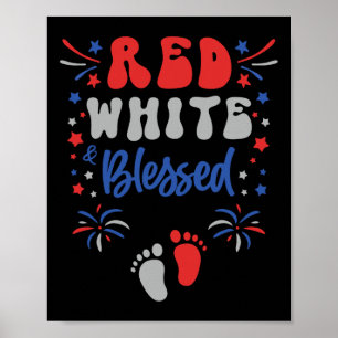 Womens 4th Of July Pregnancy Dress Red White And B Poster