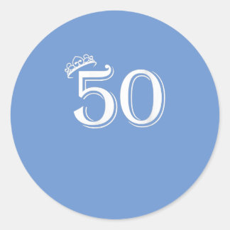 Womens 50th Birthday Women Men Vintage Number 50 Classic Round Sticker