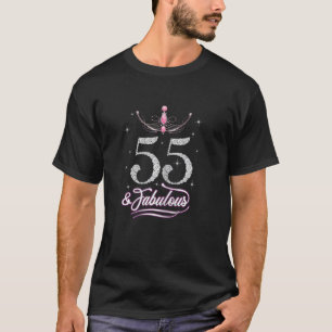 Womens 55 Years Old Fabulous Diamond Crown Happy 5 T-Shirt