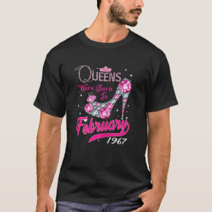 Womens 55th Birthday Queens Are Born In February 1 T-Shirt