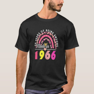 Womens 56 Years Of Being Awesome Leopard Rainbow 5 T-Shirt