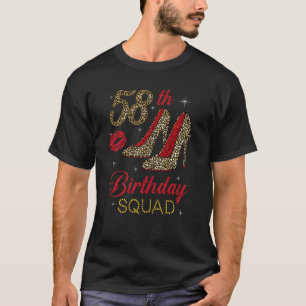 Womens 58th Birthday Squad Stepping Into 58 Leopar T-Shirt